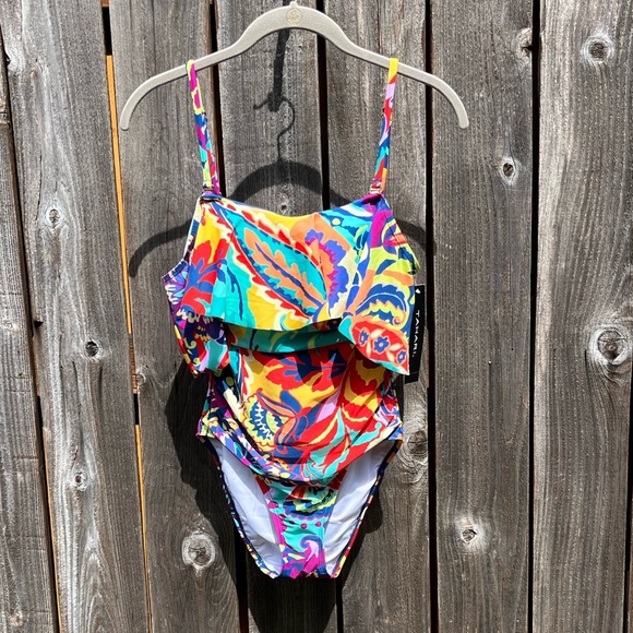 NWT Tahari floral one piece swimsuit size small - Picture 14 of 17
